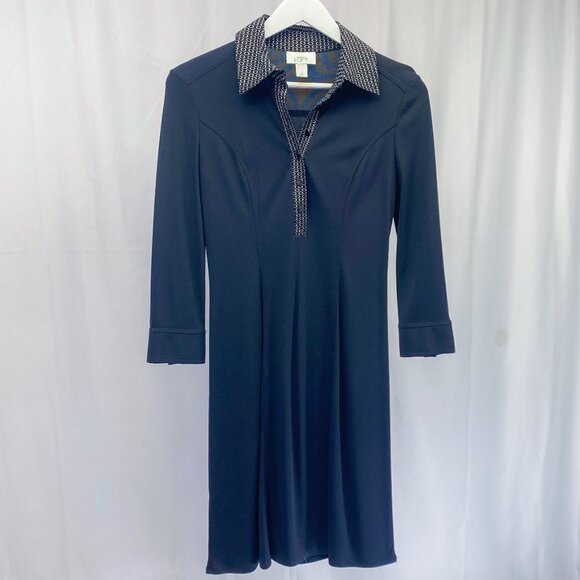 Ann Taylor LOFT Women's Dress Navy Blue Light Weight Shift Dress - Picture 2 of 12